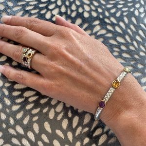 Gemstone ring and bracelet set